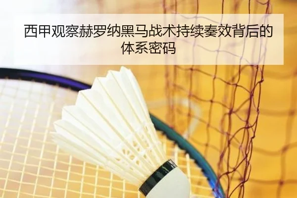 西甲观察赫罗纳黑马战术持续奏效背后的体系密码